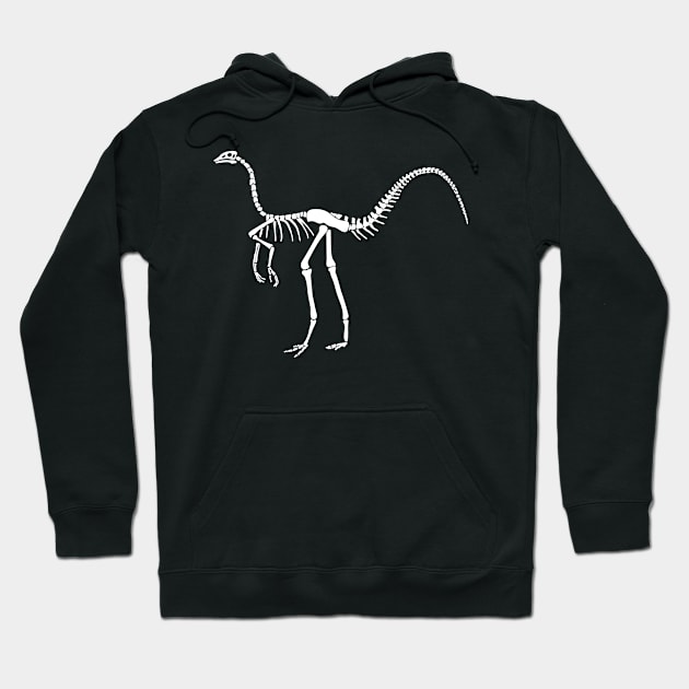 Terra Fossil Struthiomimus Dinosaur White Hoodie by Terra Fossil Merch